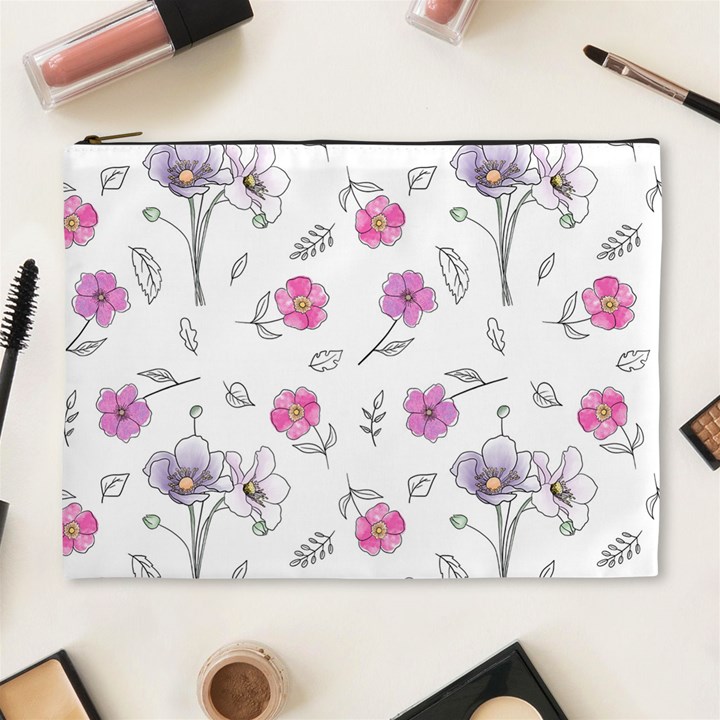 Flowers In One Line Cosmetic Bag (XL)