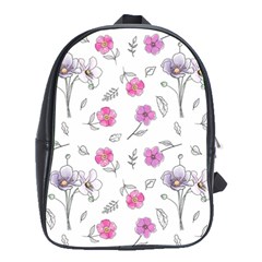 Flowers In One Line School Bag (Large)