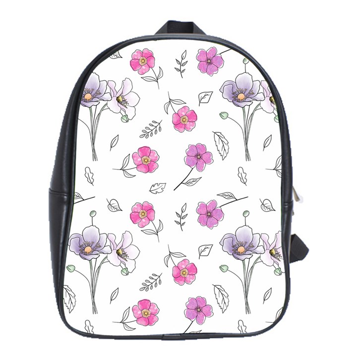 Flowers In One Line School Bag (Large)