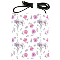 Flowers In One Line Shoulder Sling Bag by SychEva