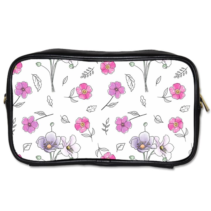 Flowers In One Line Toiletries Bag (Two Sides)