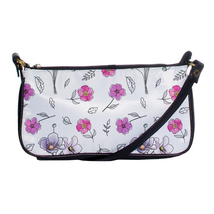 Flowers In One Line Shoulder Clutch Bag