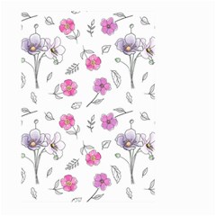 Flowers In One Line Large Garden Flag (two Sides)