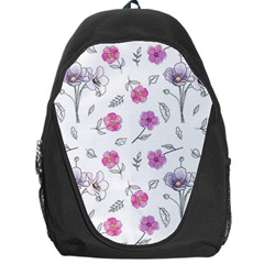 Flowers In One Line Backpack Bag by SychEva