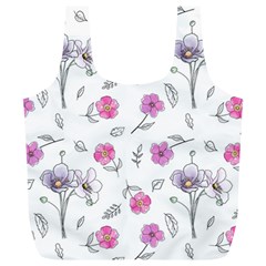 Flowers In One Line Full Print Recycle Bag (xl) by SychEva