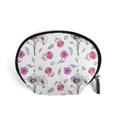 Flowers In One Line Accessory Pouch (small) by SychEva