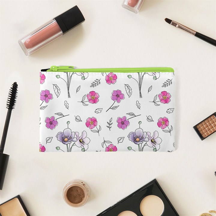 Flowers In One Line Cosmetic Bag (XS)