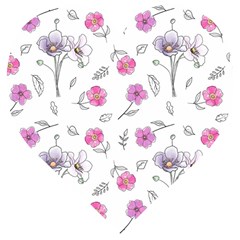 Flowers In One Line Wooden Puzzle Heart