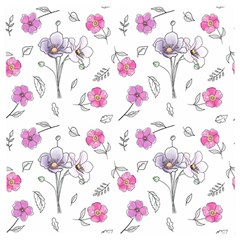 Flowers In One Line Wooden Puzzle Square by SychEva