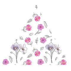 Flowers In One Line Wooden Puzzle Triangle