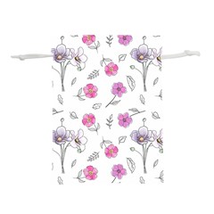 Flowers In One Line Lightweight Drawstring Pouch (L)