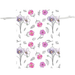 Flowers In One Line  Lightweight Drawstring Pouch (XL)