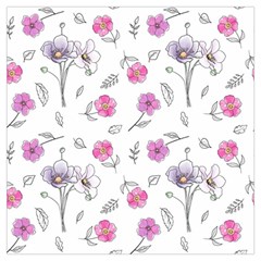 Flowers In One Line Long Sheer Chiffon Scarf  by SychEva