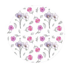 Flowers In One Line Mini Round Pill Box (Pack of 3)