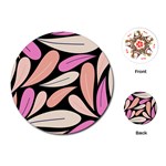 Pattern Feuilles Rose Peche Jaune Playing Cards Single Design (Round) Front