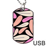 Pattern Feuilles Rose Peche Jaune Dog Tag USB Flash (Two Sides) Front