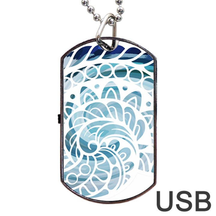 Coquillage-marin-seashell Dog Tag USB Flash (Two Sides)