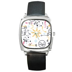 Pattern Mystic Square Metal Watch