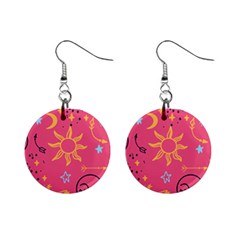 Pattern Mystic Color Mini Button Earrings