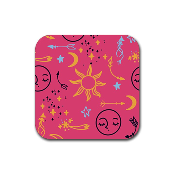 Pattern Mystic Color Rubber Coaster (Square) 