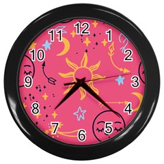 Pattern Mystic Color Wall Clock (black)