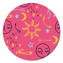 Pattern Mystic Color Magnet 5  (round) by alllovelyideas