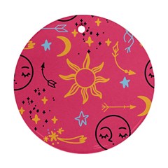 Pattern Mystic Color Round Ornament (two Sides)