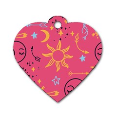 Pattern Mystic Color Dog Tag Heart (two Sides)