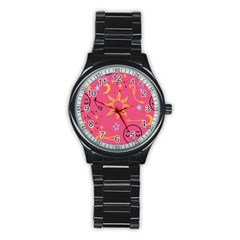 Pattern Mystic Color Stainless Steel Round Watch by alllovelyideas