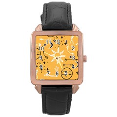 Pattern Mystic Color2 Rose Gold Leather Watch  by alllovelyideas