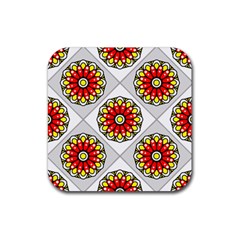 Mandala Modern Forme Geometrique Rubber Coaster (square)  by byali