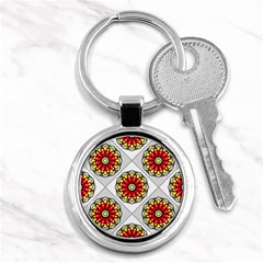 Mandala Modern Forme Geometrique Key Chain (round) by byali