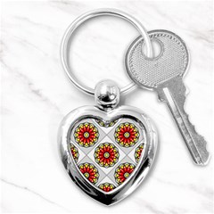 Mandala Modern Forme Geometrique Key Chain (heart) by byali