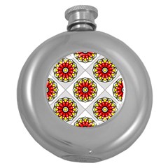 Mandala Modern Forme Geometrique Round Hip Flask (5 Oz) by byali