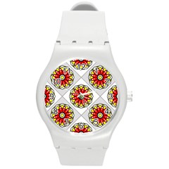 Mandala Modern Forme Geometrique Round Plastic Sport Watch (m)