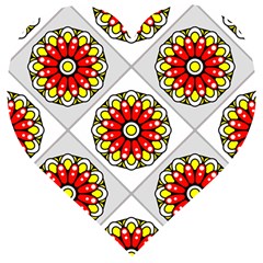 Mandala Modern Forme Geometrique Wooden Puzzle Heart by byali