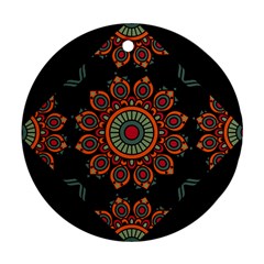 Colored Mandala Dark 2 Ornament (round)