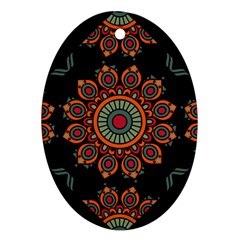 Colored Mandala Dark 2 Ornament (oval) by byali