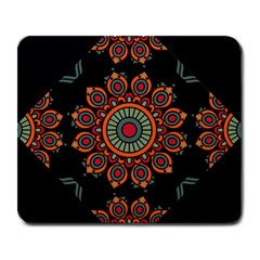 Colored Mandala Dark 2 Large Mousepads