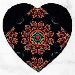 Colored Mandala Dark 2 Jigsaw Puzzle (heart)