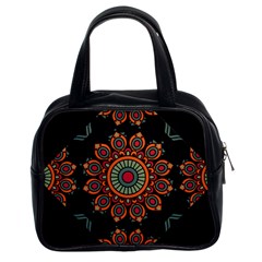 Colored Mandala Dark 2 Classic Handbag (two Sides) by byali