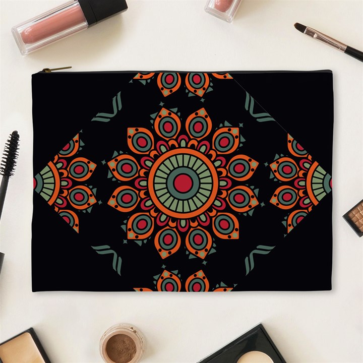 Colored Mandala Dark 2 Cosmetic Bag (XL)