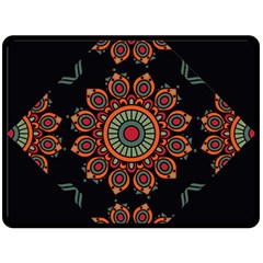 Colored Mandala Dark 2 Fleece Blanket (large)  by byali