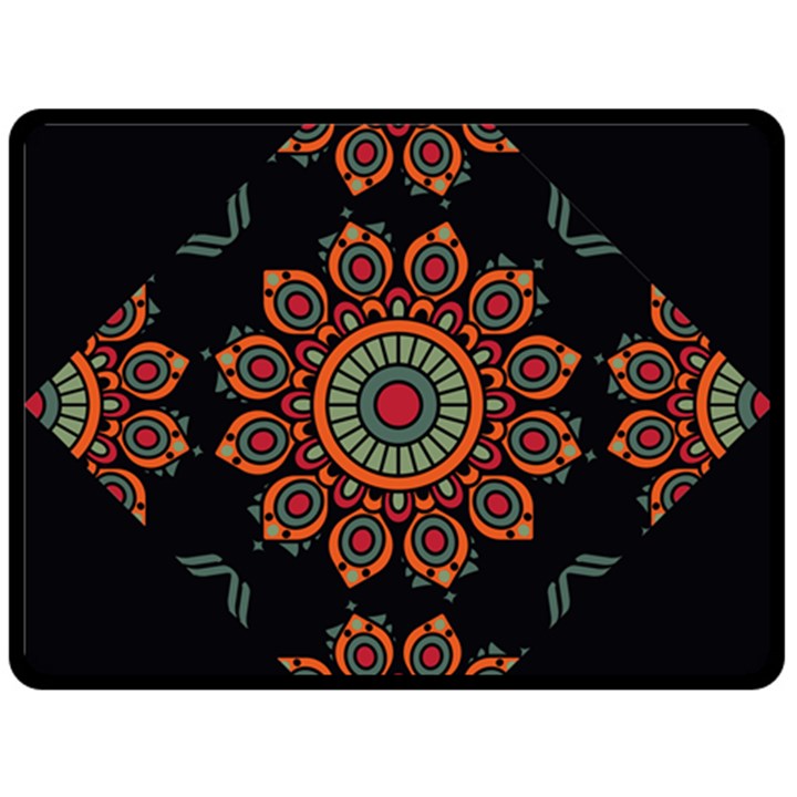 Colored Mandala Dark 2 Fleece Blanket (Large) 