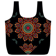 Colored Mandala Dark 2 Full Print Recycle Bag (xl) by byali