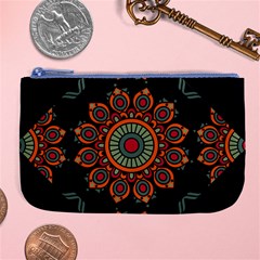 Colored Mandala Dark 2 Large Coin Purse by byali