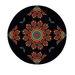 Colored Mandala Dark 2 Mini Round Pill Box (pack Of 3)