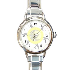 Soleil-lune-oeil Round Italian Charm Watch