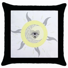 Soleil-lune-oeil Throw Pillow Case (Black)