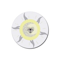 Soleil-lune-oeil Rubber Coaster (round)  by byali